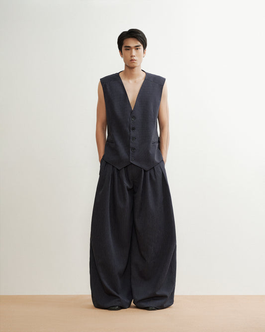 Navy Striped Raindrop Pants AIN Astoud