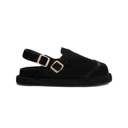 the-wolf-black-suede-low-clog-sandals thewolf astoud