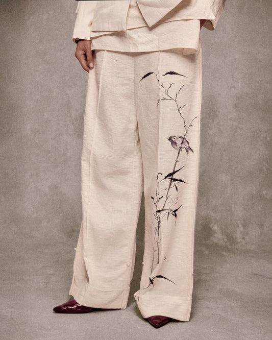 Đakao Linen Hand-Panted Straight-Leg Pants AN HERITAGE ASTOUD