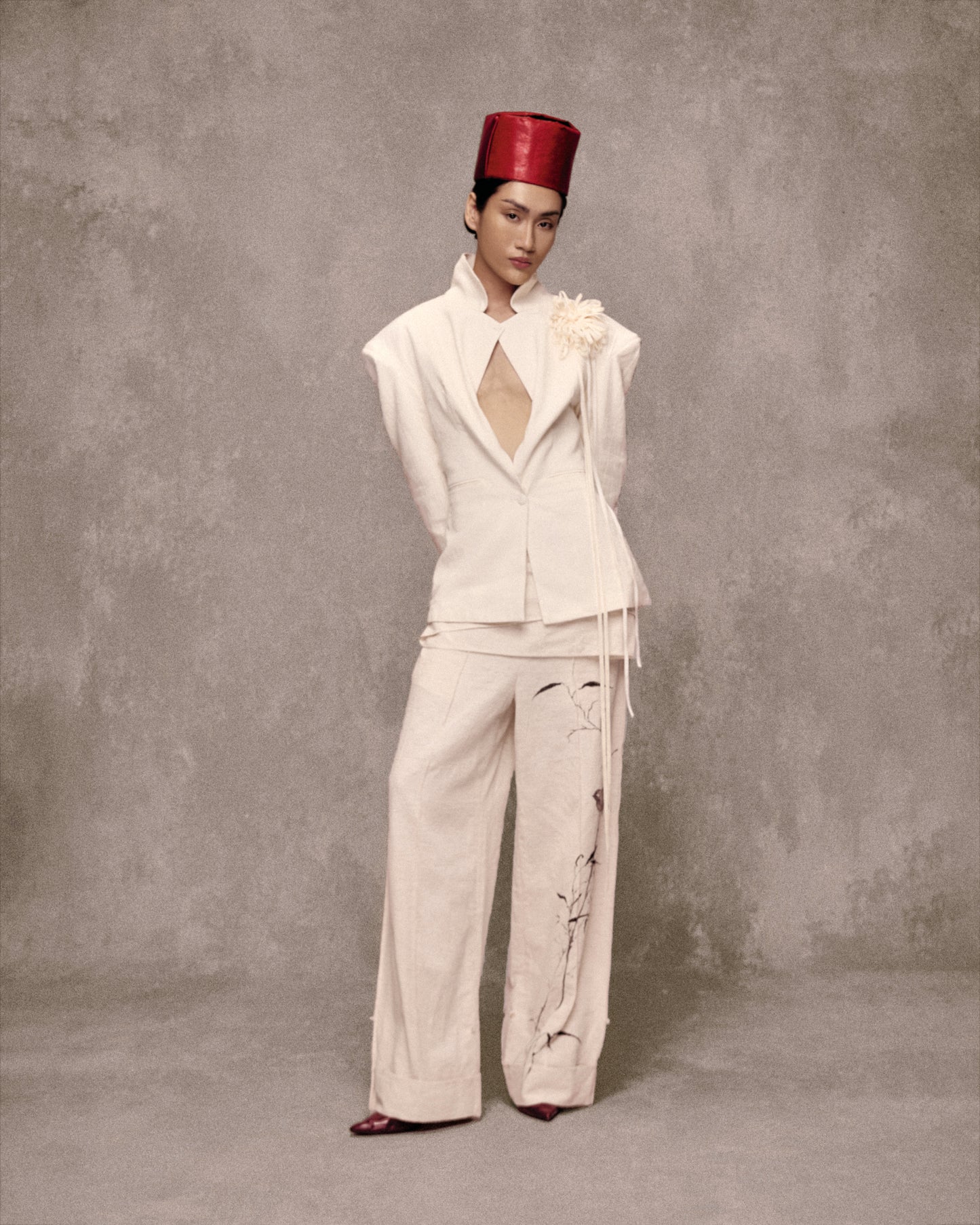 Đakao Linen Hand-Panted Straight-Leg Pants AN HERITAGE ASTOUD