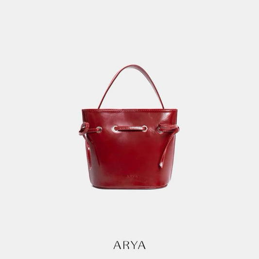 Red Bow Sides Bucket Bag