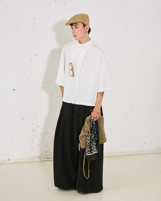 pleated-eyelet-trousers the idiot astoud