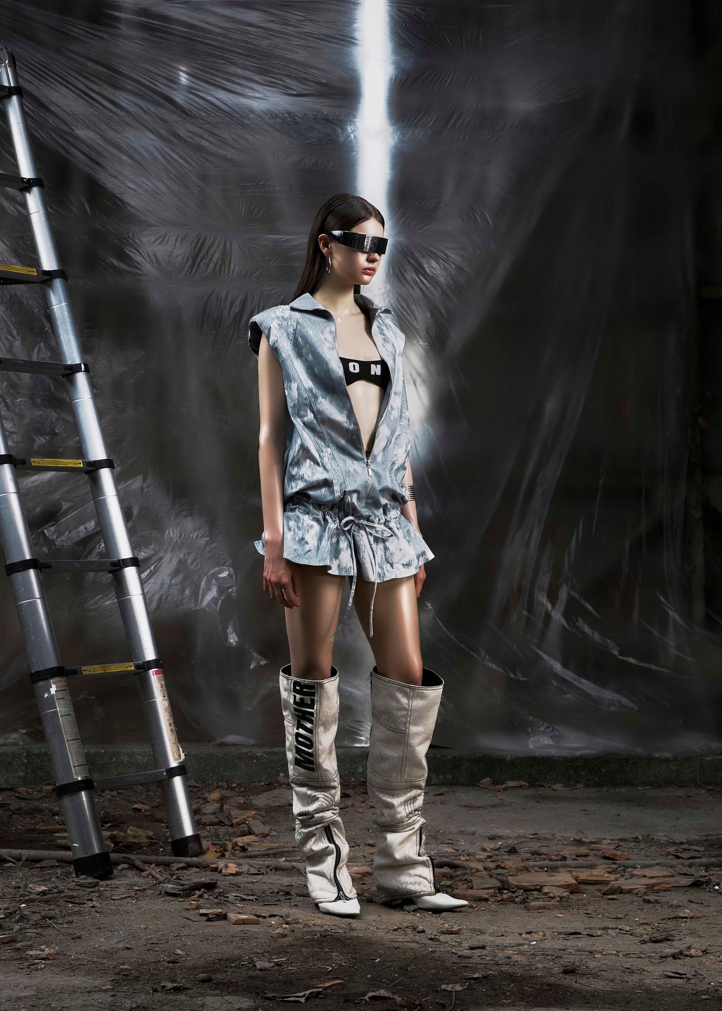 NONE Sleeveless Drop Waist Dress Tatichu Astoud