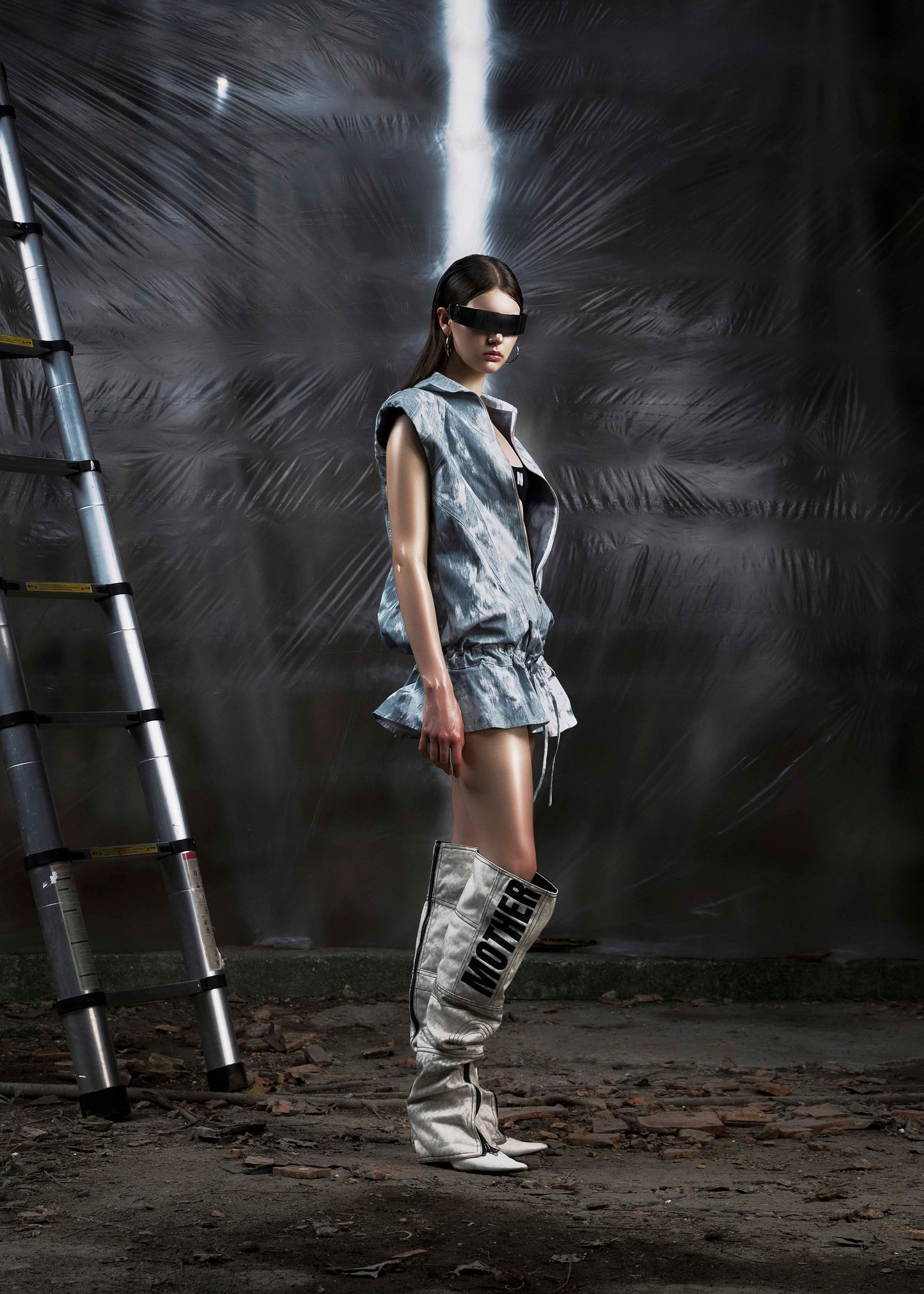 NONE Sleeveless Drop Waist Dress Tatichu Astoud