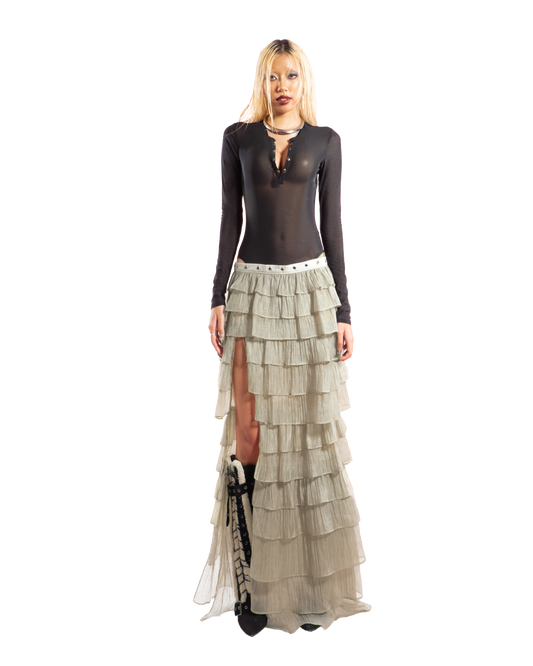 puzzle-tiered-layer-split-maxi-skirt tatichu astoud